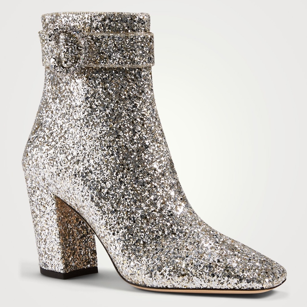 JIMMY CHOO Myan 85 Glitter Heeled Ankle Boots